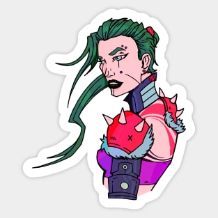 Cyberpunk Chick 3 Sticker